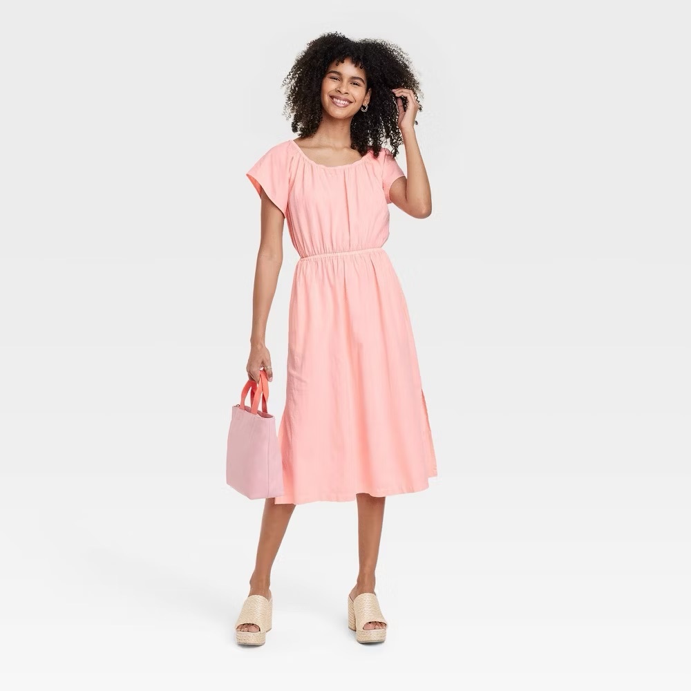 Bright highlighter pink dress